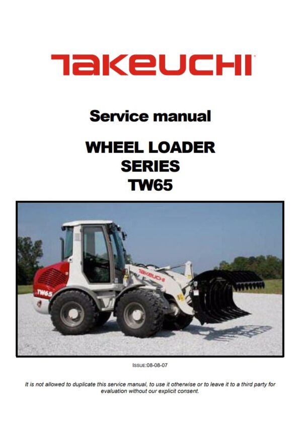 Service manual Takeuchi TW65 Wheel Loader