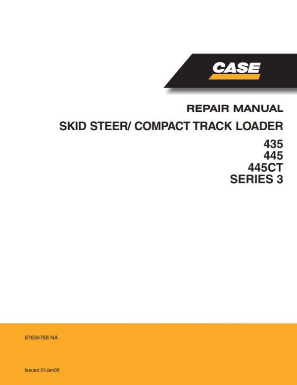 Service manual Case 435, 445, 445CT, Series 3 Track Loader