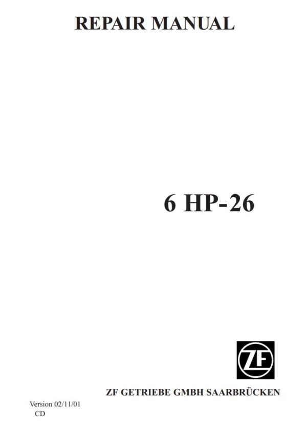 Service manual ZF 6HP-26 Transmission