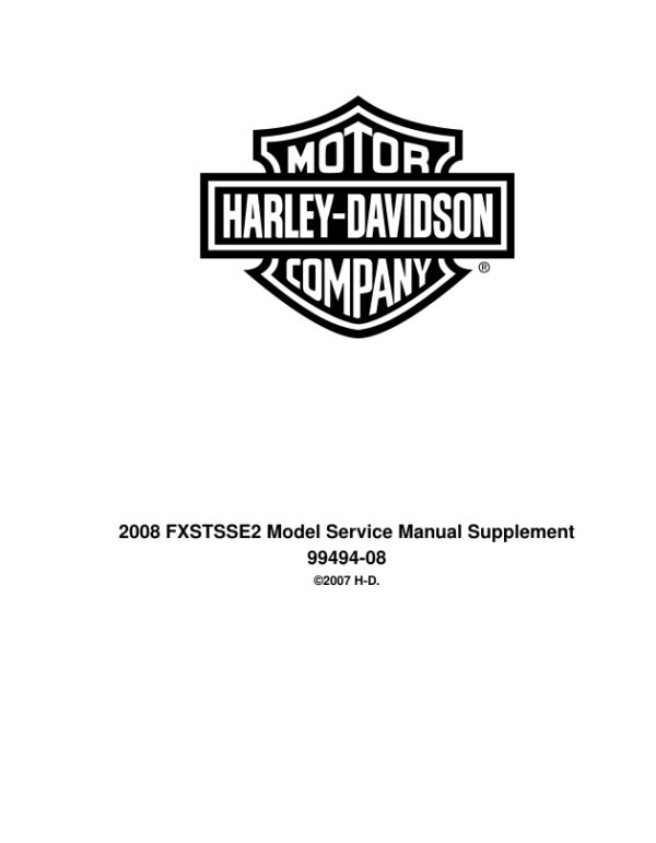 Service manual 2008 Harley-Davidson FXSTSSE2 Model