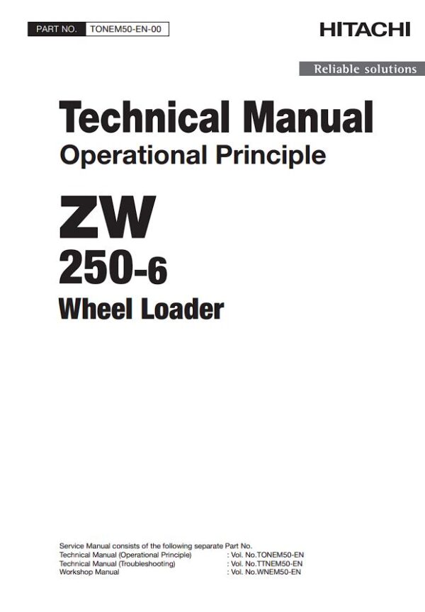 Service manual Hitachi ZW250-6 Wheel Loader (3in1)