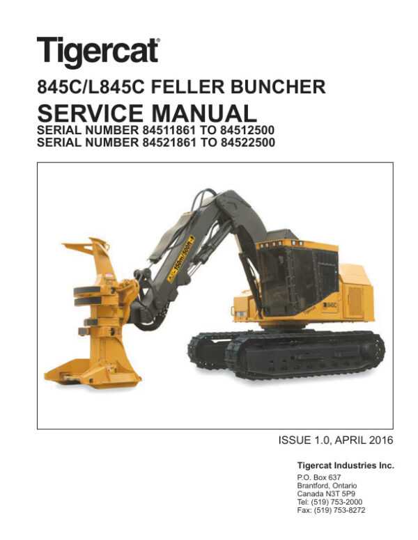 Service manual Tigercat 845C, L845C Feller Bunchers