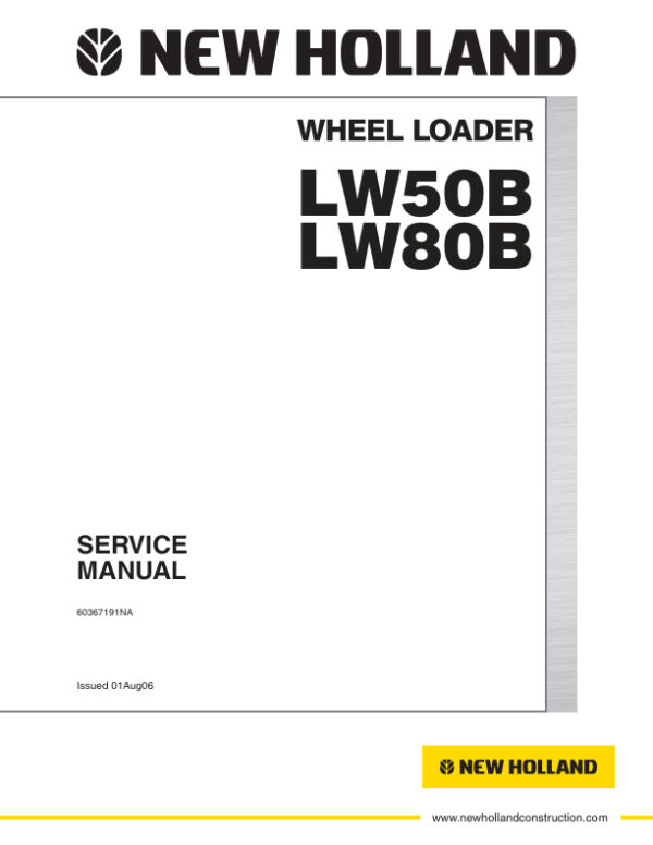 Service manual New Holland LW50B, LW80B Wheel Loader