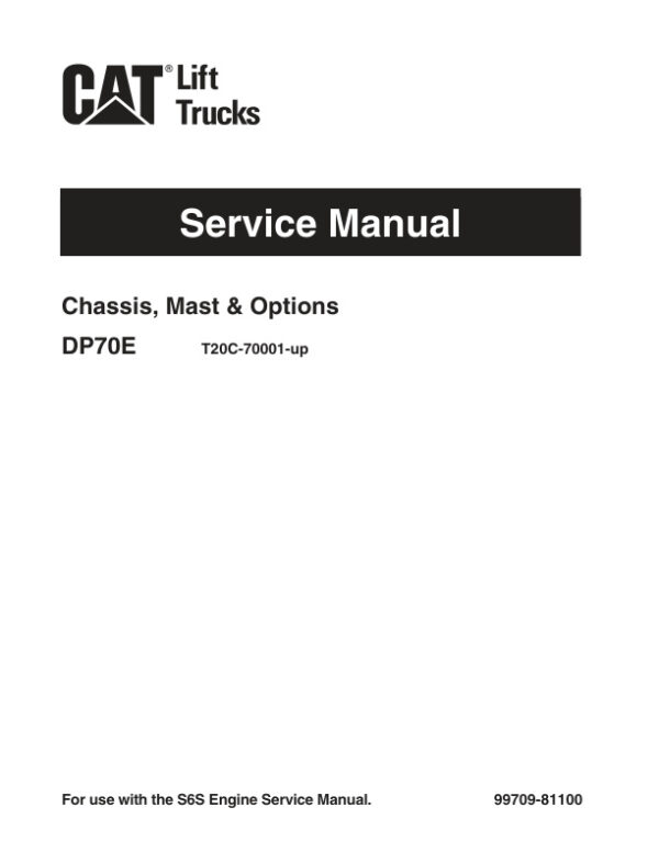 Service manual Caterpillar DP70E Forklift