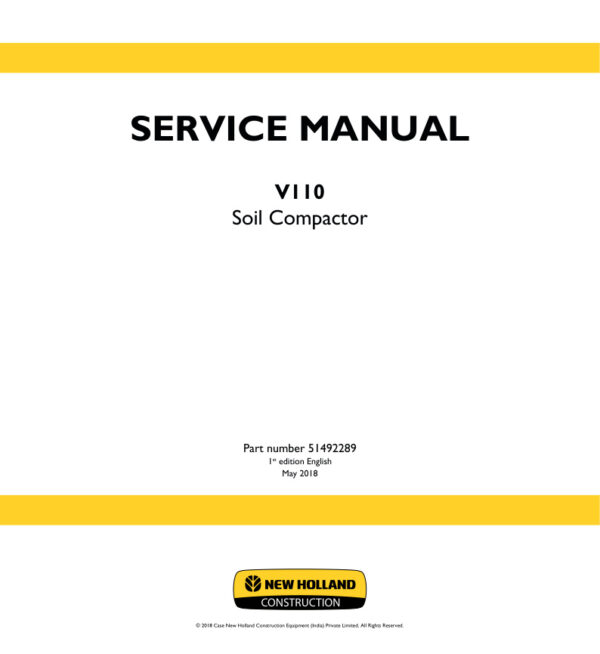 Service manual New Holland V110 Soil Compactor