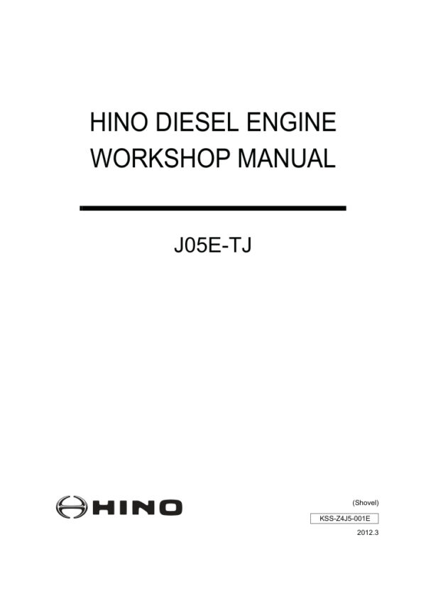Service manual Hino J05E-TJ Series (J05ETJ-KSDM, J05ETJ-KSDA)