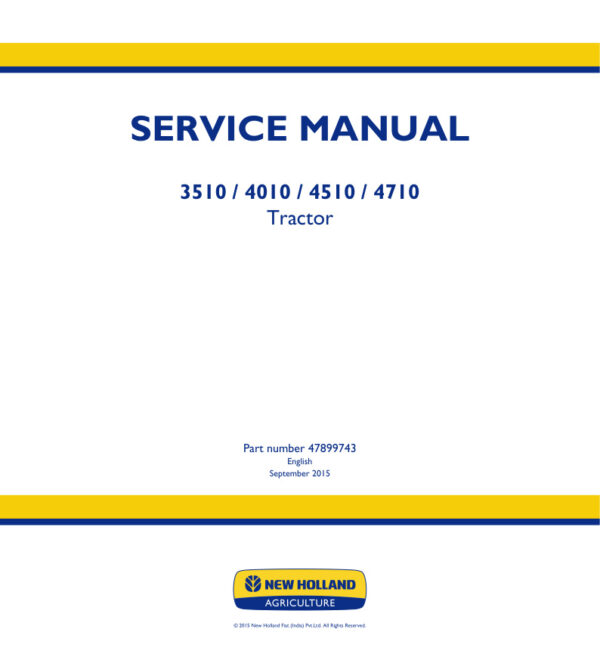 Service manual New Holland 3510, 4010, 4510, 4710 Tractor