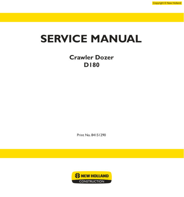 Service manual New Holland D180 (Tier 3) Crawler dozer