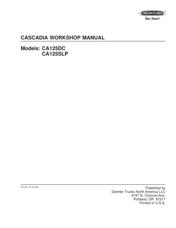 Service manual Freightliner Cascadia CA125DC, CA125SLP