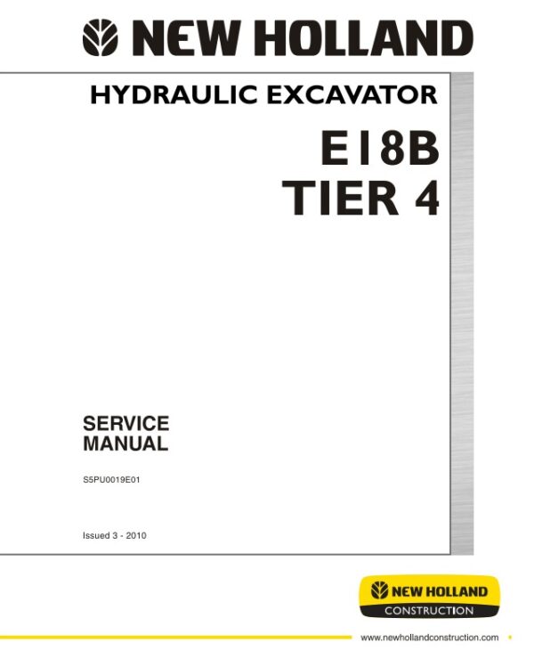 Service manual New Holland E18B (Tier 4) Hydraulic Excavator