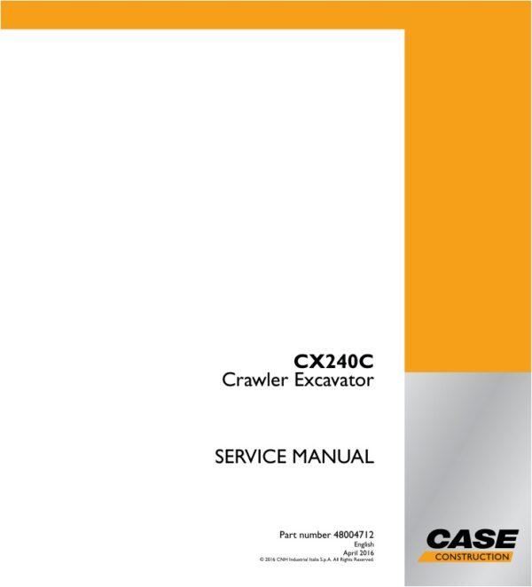 Service manual Case CX240C Crawler Excavator