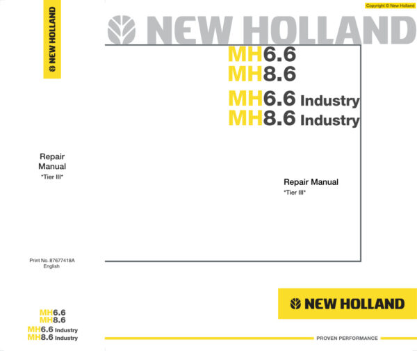 Service manual New Holland MH6.6, MH8.6, Industry Tier III