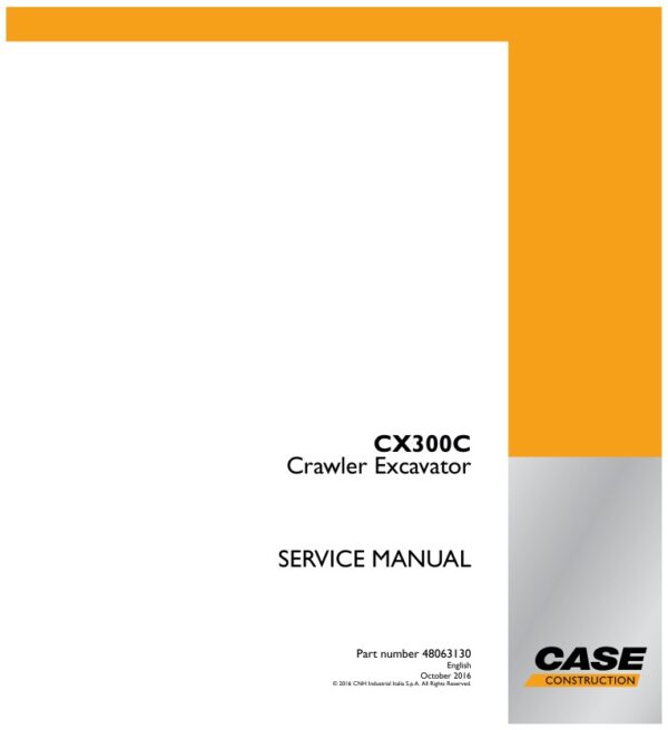 Service manual Case CX300C (GH-6HK1X) Crawler Excavator