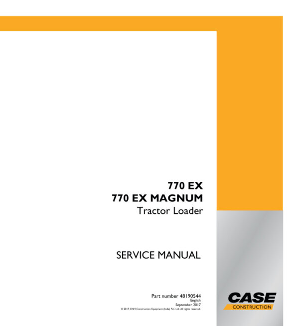 Service manual Case 770 EX MAGNUM Tractor Loader