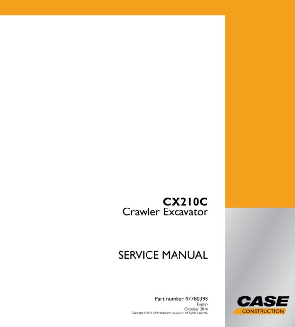 Service manual Case CX210C Crawler Excavator