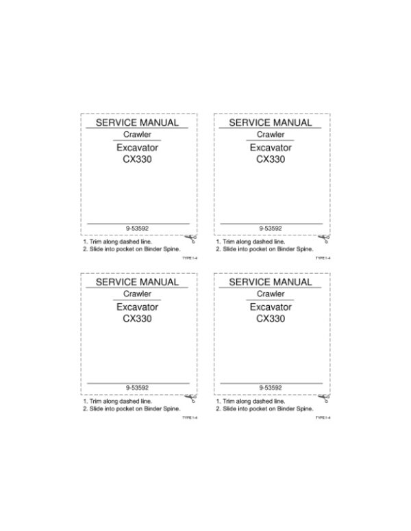 Service manual Case CX330 Crawler Excavator | 9-53592