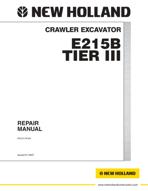 Service manual New Holland E215B (TIER III) Crawler Excavator