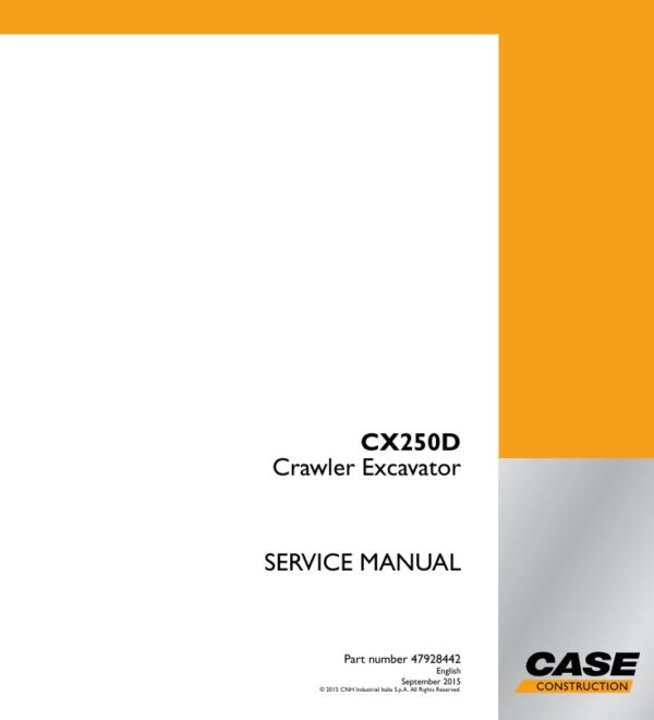 Service manual Case CX250D Crawler Excavator | LC, NLC version