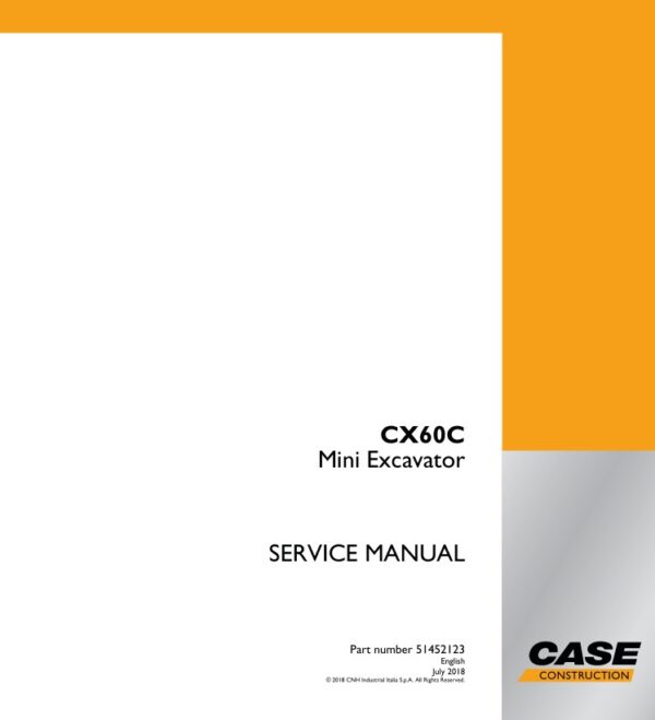 Service manual Case CX60C Mini Excavator