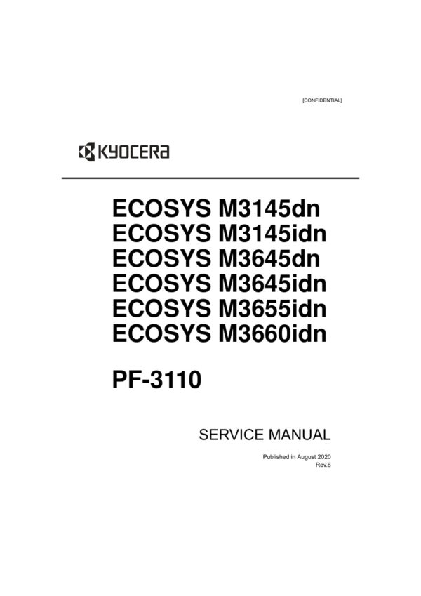 Service manual Kyocera ECOSYS M3145dn, M3145idn, M3645dn, M3645idn, M3655idn, M3660idn, PF-3110