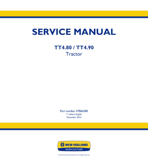 Service manual New Holland TT4.80, TT4.90 Tractor | 47866580