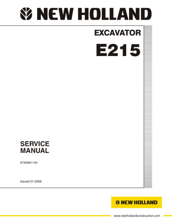 Service manual New Holland E215 Excavator | 87360601