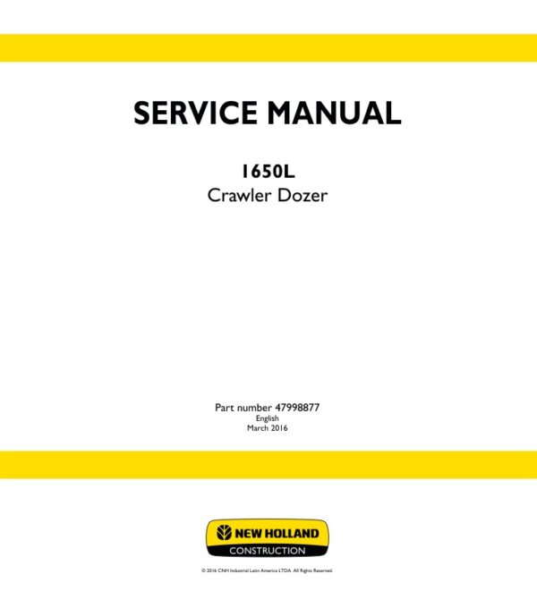 Service manual New Holland 1650L Crawler Dozer | 47998877