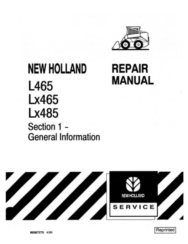 Service manual New Holland L465, Lx465, Lx485 | 86587275