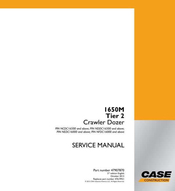 Service manual Case 1650M (Tier 2) Crawler Dozer | 47907870