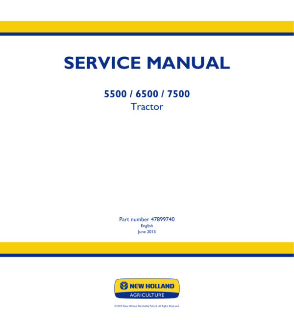 Service manual New Holland 5500, 6500, 7500 Tractor | 47899740