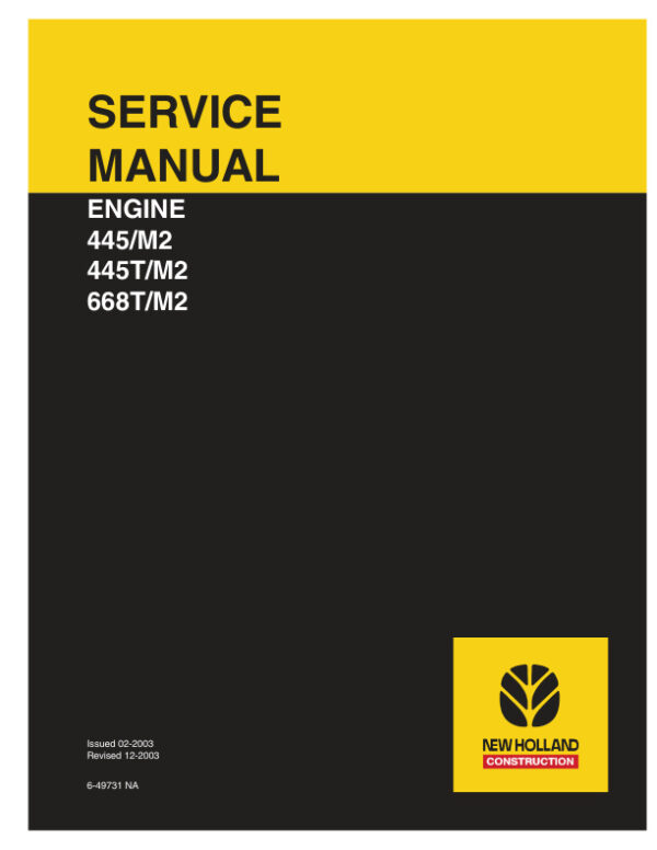 Service manual New Holland 445/M2, 445T/M2, 668T/M2 Engine | 6-49731