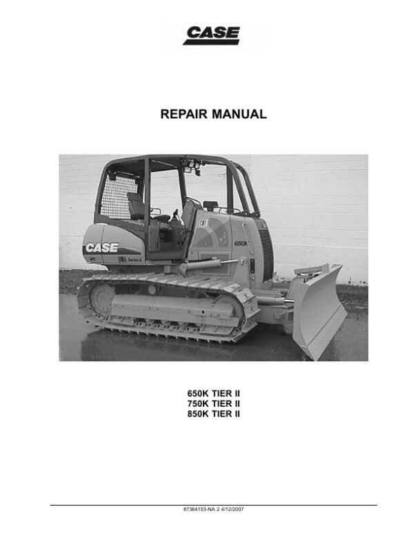 Service manual Case 650K, 750K, 850K Series 3 (Tier 2) | 87364103