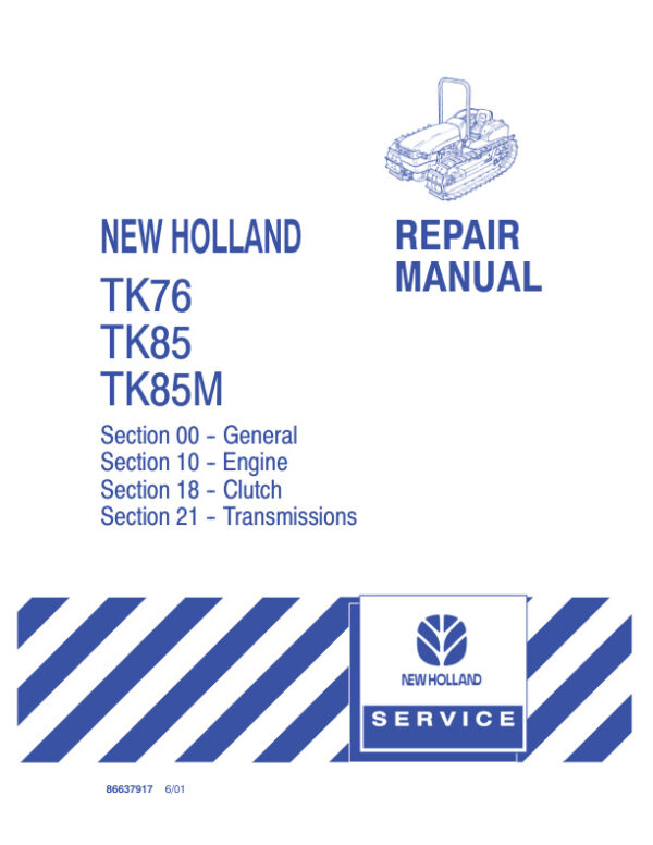 Service manual New Holland TK76, TK85, TK85M | 86637917