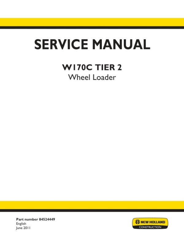 Service manual New Holland W170C TIER 2 | 84524449