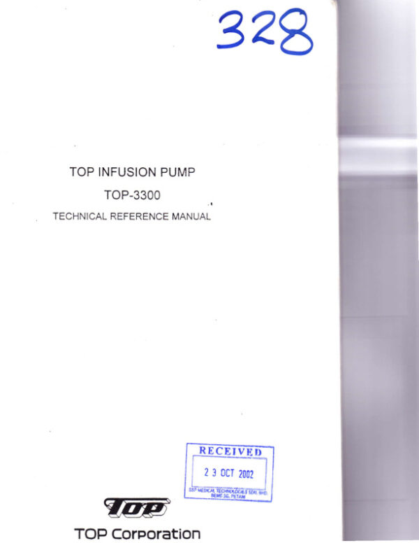 Service manual TOP INFUSION PUMP TOP-3300