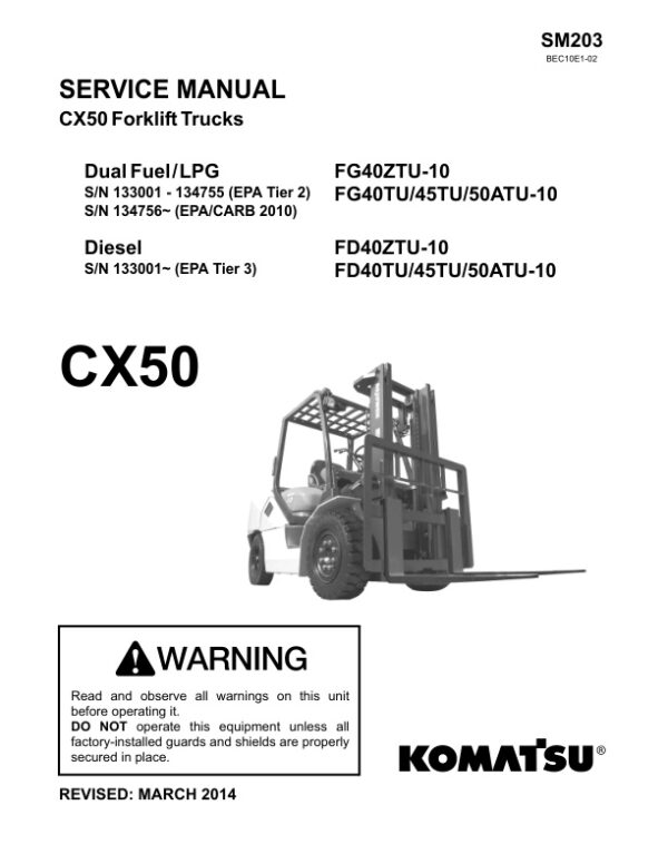 Service manual Komatsu CX50 | SM203