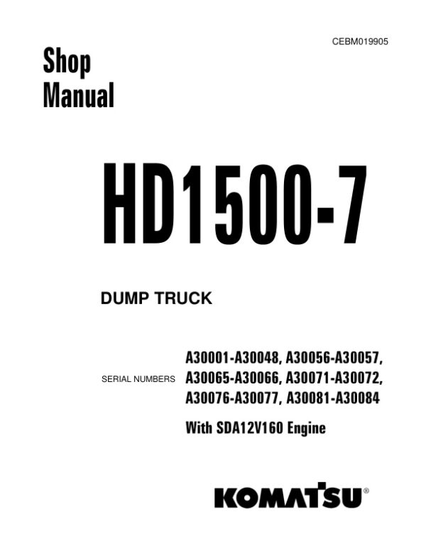 Service manual Komatsu HD1500-7 | CEBM019905