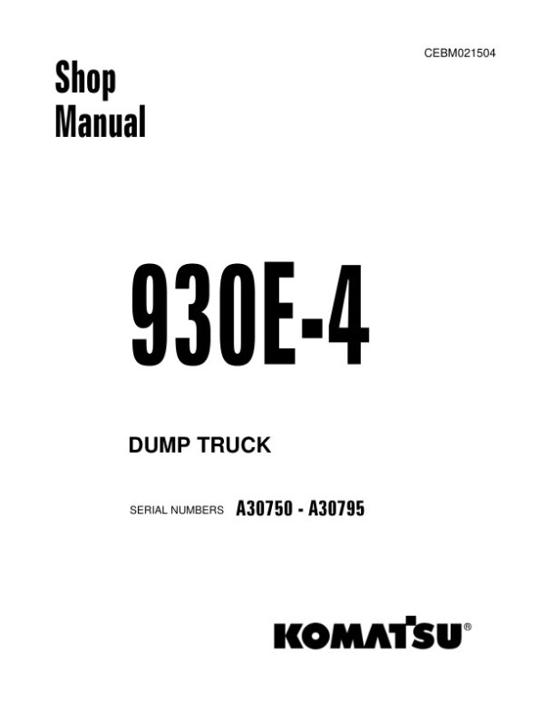 Service manual Komatsu 930E-4 A30750-A30795 | CEBM021504