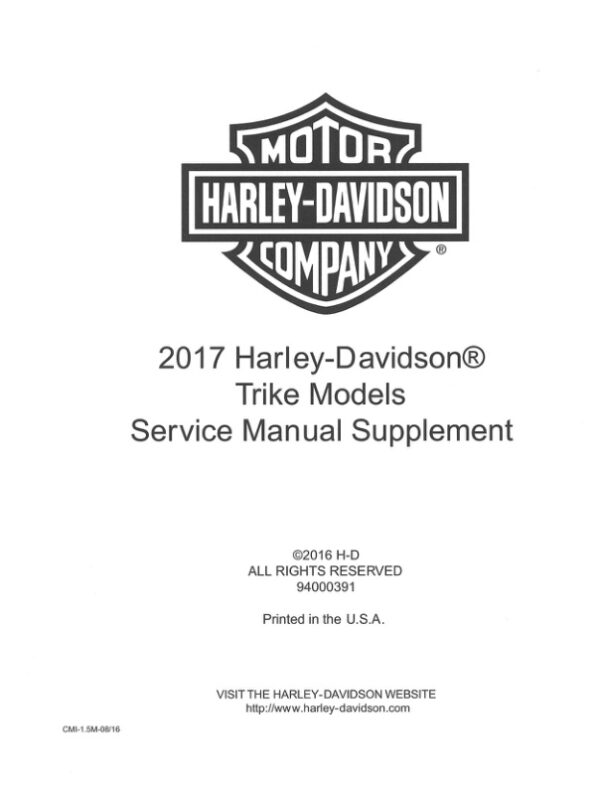 Service manual 2017 Harley-Davidson Trike Models Supplement | 94000391