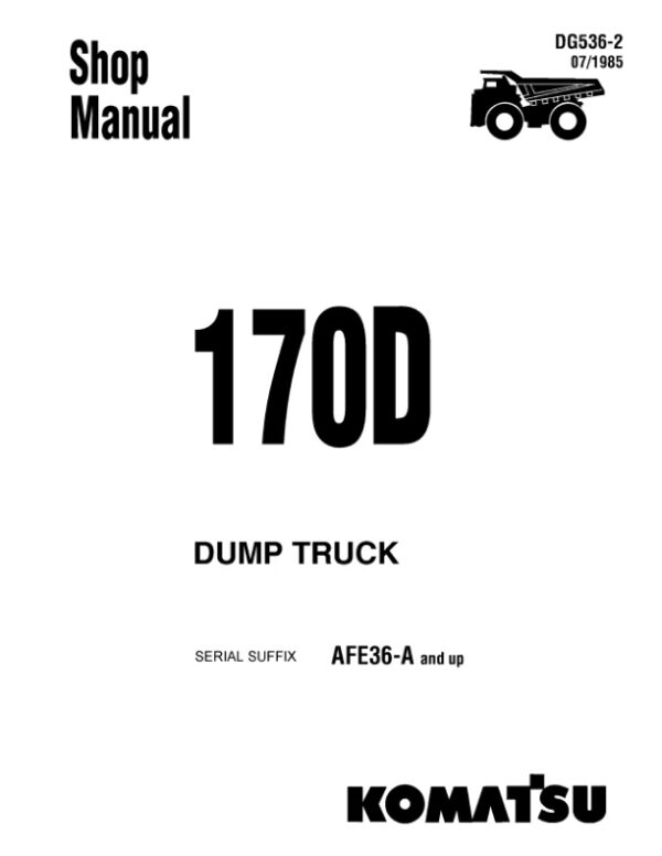 Service manual Komatsu 170D AFE36-A & Up | DG536-2