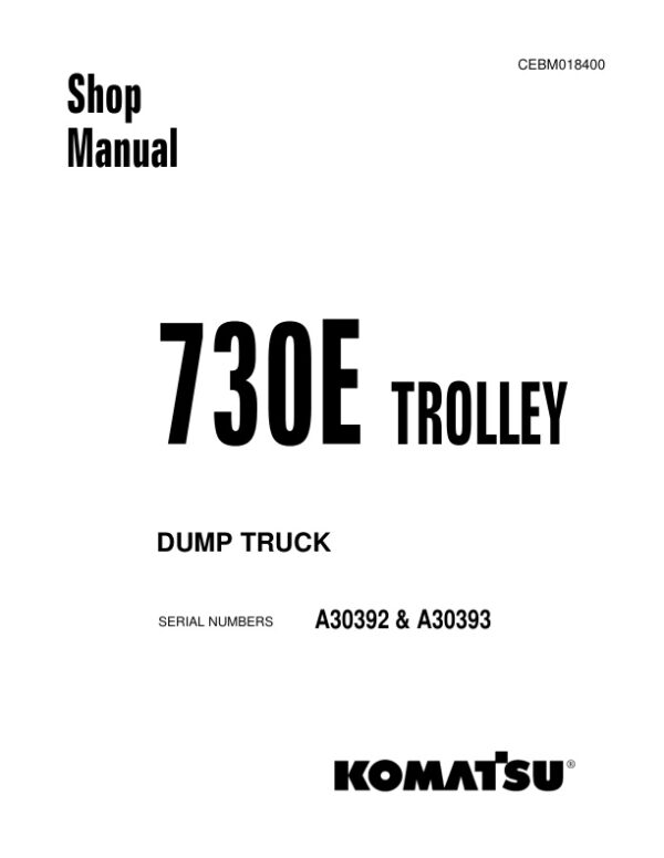 Service manual Komatsu 730E TROLLEY A30392 & A30393 | CEBM018400