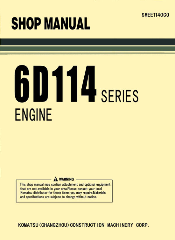 Service manual Komatsu SAA6D114E-2, 6D114 Series | SMEE1140C0