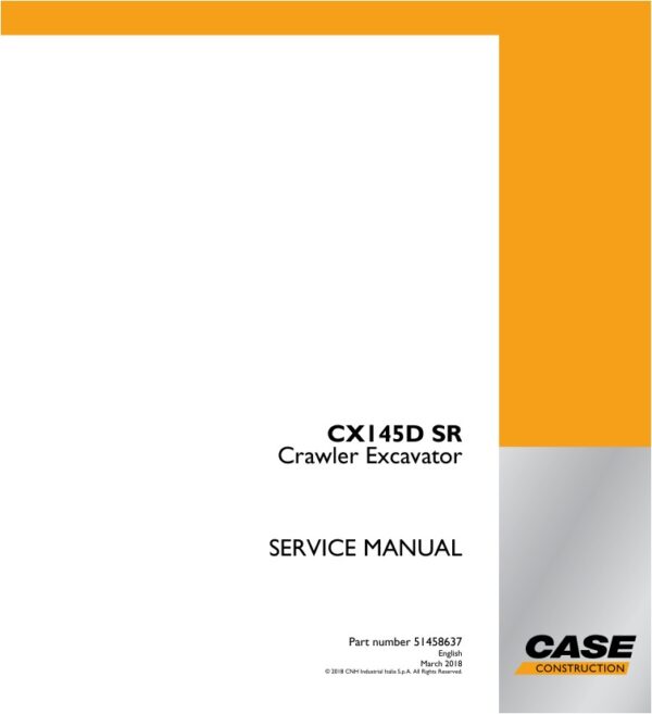 Service manual Case CX145D SR Crawler Excavator | 51458637