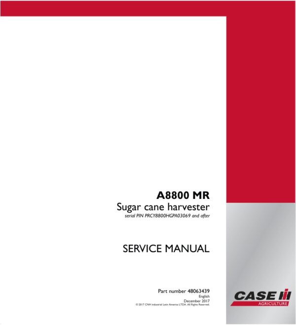 Service manual Case A8800 MR PRCY8800HGPA03069 & Up | 48063439