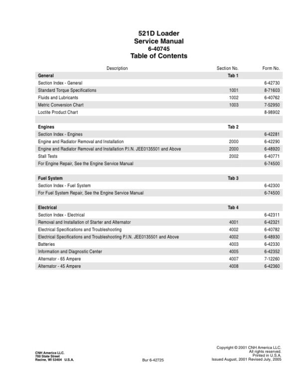 Service manual Case 521D Backhoe Loader | 6-40745