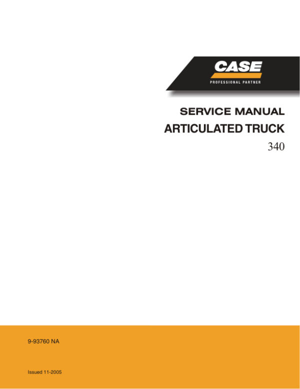 Service manual Case 340 Articulated Truck | 9-93760