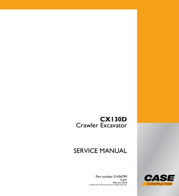 Service manual Case CX130D Crawler Excavator | 51436799