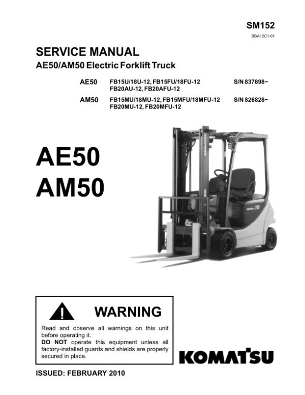 Service manual Komatsu AE50/AM50 | SM152, BBA12C1-01