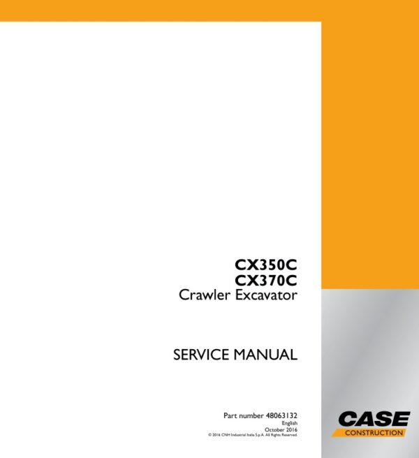 Service manual Case CX350C, CX370C Crawler Excavator | 48063132