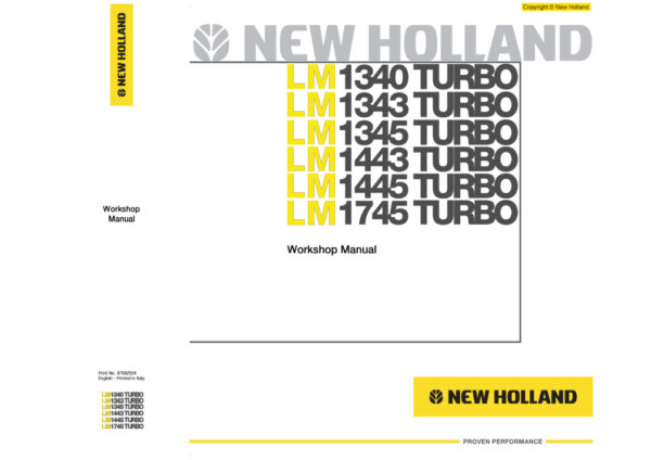 Service manual New Holland LM1340, LM1343, LM1345, LM1443, LM1445, LM1745 | 87682524